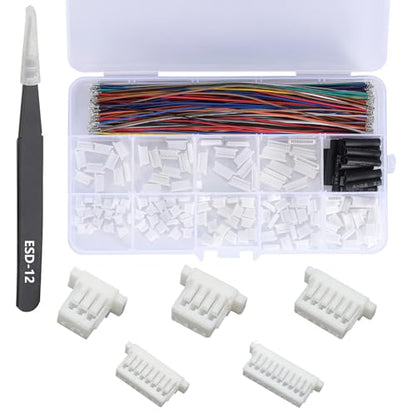 JST SH 1.0mm Connector Kit with Cables, 3-12Pin Housing JST Adapter