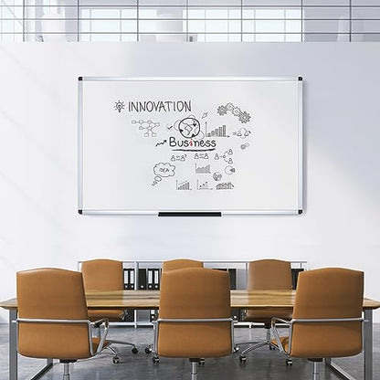 VIZ-PRO Dry Erase Board, 60" x 40" Large Magnetic Whiteboard for Wall - size: 60"W x 40"H