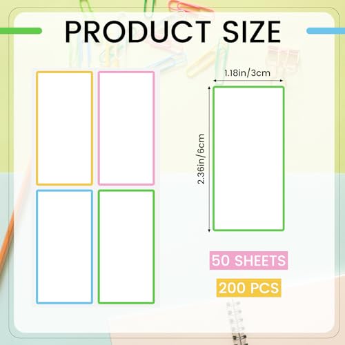 200 Pcs 2.4 X 1.2 Dry Erase Labels Stickers, Waterproof and Removable