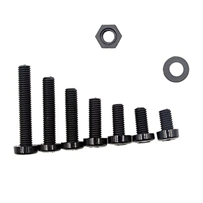Metric M5 Nylon Phillips Pan Head Screws Nuts Flat Washers Assortment Kit (Black-M5) - color: Black-M5