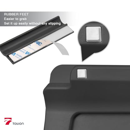 Black Mini Desktop Pure Glass Whiteboard, Small Glass Dry-Erase Whiteboard - color: Black