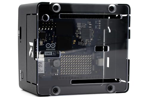 KKSB Case for Arduino Uno Q – Tall Aluminum & Steel Enclosure with Clear Polycarbonate Lid - style: Tall Clear Lid Case
