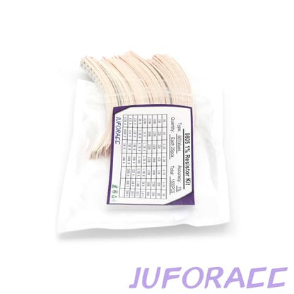 1500PCS 0805 SMD Resistor Kit 0-10M Ω ohm 60 Values 1/8 Watt 0.125W ±1% Tolerance Thick Film 0-10MR SMT Chip Resistors Assortment Set