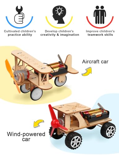 Poraxy 5 in 1 STEM Kits for Kids Age 8-10, Science Building Project Craft for 8-13, Model Car Kit, STEM Toys for Boys Girls Age 8-12, Wooden 3D Puzzles, Birthday Gifts for 6 7 8 9 10 11 12 13 Year Old