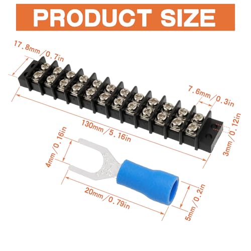 2Pcs 12 Circuits Dual Row Screw Terminal Strip with 66Pcs Connector - style: 12 Circuits