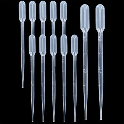 100Pcs Clear Graduated Trasfer Pipettes 0.5ML Capacity Liquid Dropper Plastic Transparent Eye Droppers Perfume Dispenser for Essential Oil Transfer Science Crafts - size: 0.5ml