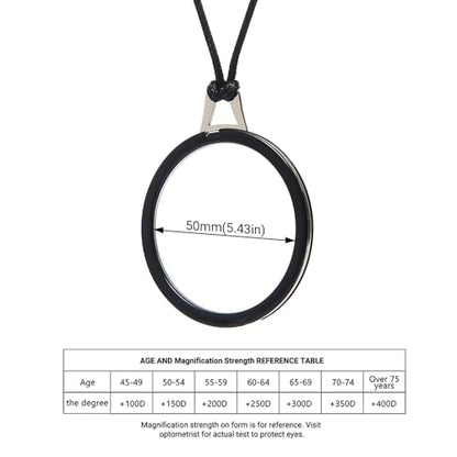 TERAISE Reading Glasses Pendant Necklace Readers for Women Lightweight - color: Black