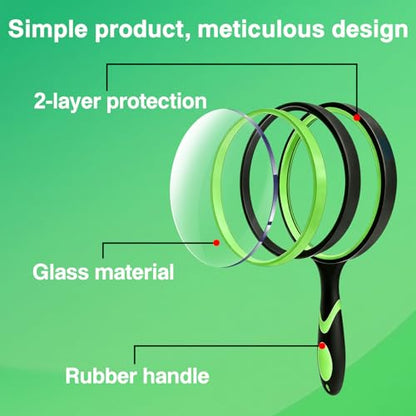 10X Handheld Reading Magnifying Glass, 2-Pack Set