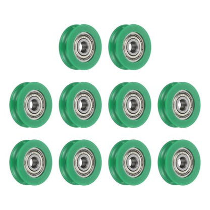 uxcell 10Pcs 625ZZ POM Pulley U-Groove Ball Bearing,5x23.5x6.8mm,Dark Green - color: Dark Green, size: 5x23.5x6.8mm, 625ZZ