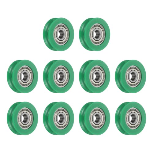uxcell 10Pcs 625ZZ POM Pulley U-Groove Ball Bearing,5x23.5x6.8mm,Dark Green - color: Dark Green, size: 5x23.5x6.8mm, 625ZZ