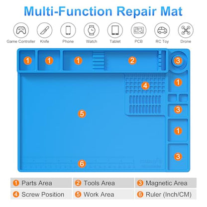 STREBITO Soldering Mat Electronics Repair Mat, Silicone Work Mat 13.8"x9.9"