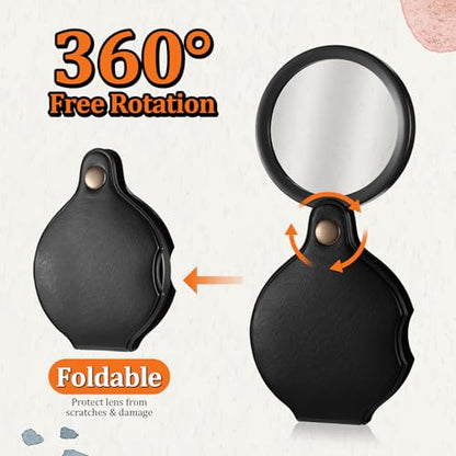 2 Pc 20X Pocket Magnifier Mini Portable Pocket Magnifier for Senior Student