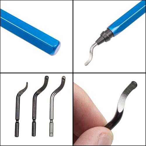 STARVAST 30Pcs Metal Deburring Tool, Deburring Blades Kit with Swivel Handle, Pipe Deburring Tool for Soft Metal (Aluminum, Copper), Wood, Plastic and Steel Burr Removing