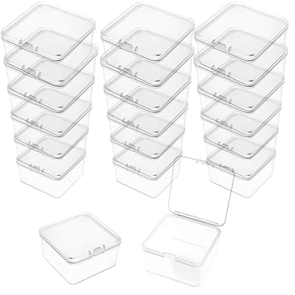 LJY 20 Clear Square Plastic Boxes, 2.6 x 2.6 x 1.4 in for Fishing Tackle - color: Clear, size: 2.6×2.6×1.4 in