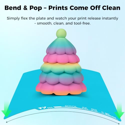 Sovol 3D Printer Upgraded Flexible Cold Build Plate Double Sided, 257x257mm - size: 257*257mm (Cool)