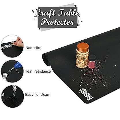 Foepoge 27.9”x20” Extra Large Silicone Sheet for Crafts Resin, Nonstick - color: Black, size: 27.9" x 20"