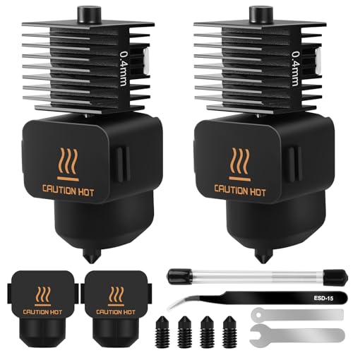 2 Pack Hotend Kit for Bambu Lab A1/A1 Mini, 3D Printer Head Hot End Upgrade Hardened Steel Nozzle 0.4mm Replacement with 4PCS Silicone Cover Sock Cleaning Kit for Bambu Lab 3D Printer Accessories - style: A1 Hotend Kit1