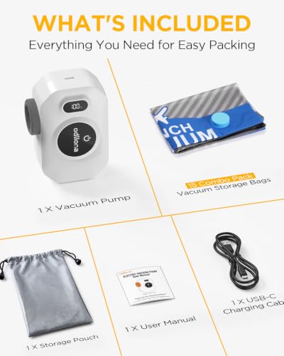 Vacuum Storage Bags, Vacuum Seal Bags for Clothing, Travel Vacuum Bags with Electric Pump, Space Saver Bags for Travel, Reusable Compression Bags, 15-Combo Set - size: 15 Combo Set