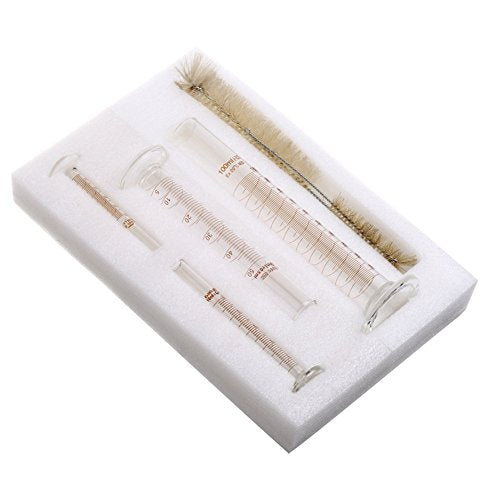Glass Measuring Low Form Beaker Set 50ml 100ml 250ml Thick Glass Graduated Measuring Cylinder Set 5ml 10ml 50ml 100ml Glass Stirring Rod 12" Long