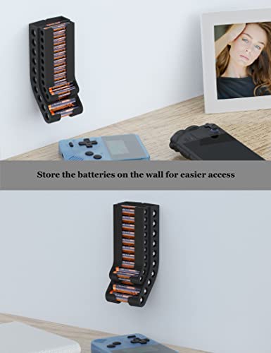 Battery Storage Organizer AA & AAA Combo, (Black) - color: Black
