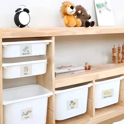 Dresser Picture Labels for Kids Drawers Baby Clothes Organizer Stickers - color: Clothing Label