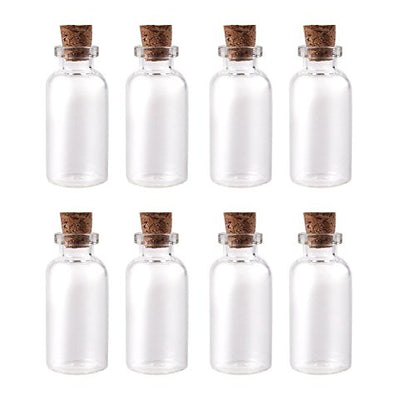 Super Z Outlet Mini Clear Glass Jars Bottles with Cork Stoppers for Arts & Crafts, Projects, Decoration, Party Favors - Size: 1-1/2" Tall X 3/4 Inches Diameter (24 Count) - size: 24 Count