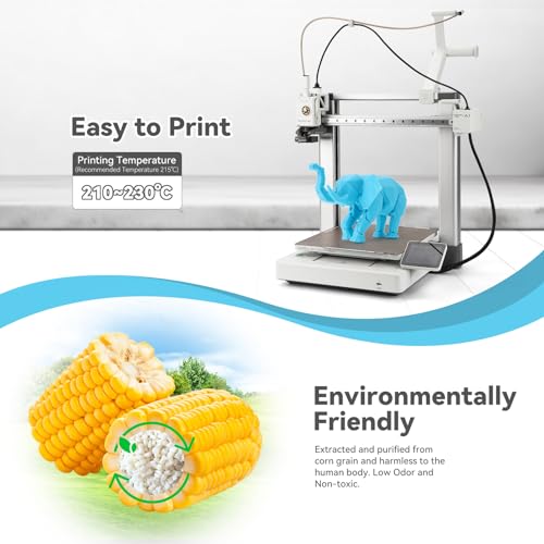 3DHoJor PLA+ 3D Printer Filament Light Blue,1KG - color: Light Blue