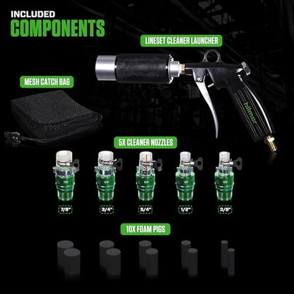 hilmor HLC007 HVAC Lineset Cleaner - Pressurized Foam Puck System to Remove Contaminants & Residue - Refrigerant Line Set Cleaning Kit - A2L Compatible