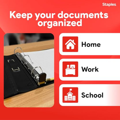 Staples Heavy-Duty 1.5-Inch D-Ring Binder, Black, 400 Sheets - color: Black, size: 1.5-Inch