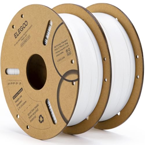 ELEGOO PLA 3D Printer Filament 1.75mm White 2KG - color: 2*1kg White, size: 2kg