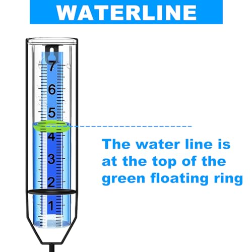 Rain Gauge Outdoor, Large Easy-Read Numbers with Floating Marker