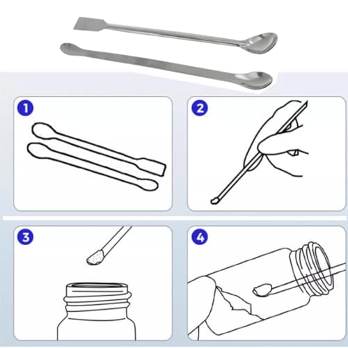 yukata Silver Stainless Steel 30cm Measuring Spoons 20cm Micro Spoon Micro Lab Sampling Scoop Spatulas Combination lab Scraper Micro Spoons for Laboratory, Factory and Hobby use 1 Set
