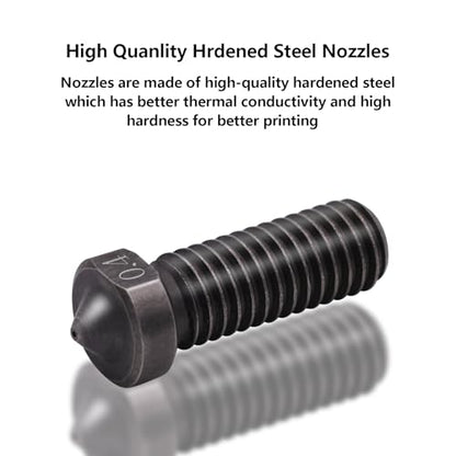 15PCS Hardened Nozzles Kit for Anycubic Vyper, 3D Printer 7PCS 0.4mm Nozzles and 2PCS 0.2mm, 0.6mm, 0.8mm Wear Resistance Nozzles Kit for Anycubic Vyper, Kobra Plus, Kobra Max - style: Vyper Harden Steel Multi Size
