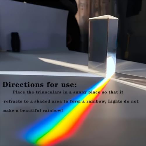 1PCS Clear Triangular Prism Optical Glass Triple Prism for Photography Effects Physics Teaching Light Spectrum Optics-Large - size: Large