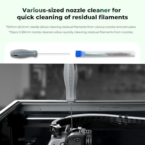 Creality 3D Printer Tools Kit, 74 Pcs in 1 3D Printing Tool Wrap Kit Assembly/Removal/Finishing/Filament Cutting Set with Nozzle Cleaning Kit 3D Printer Accessories for All FDM 3D Printers