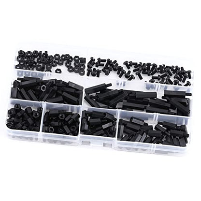 Eujgoov Nylon PCB Standoff Spacer Kit PA66 M2 M3 Male Female Threaded (M3 - size: M3 single pass-A type