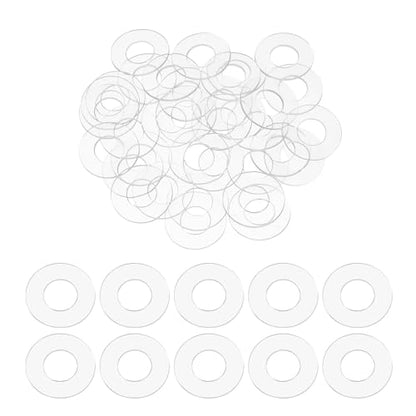 PATIKIL Flat Washer, 200 Pcs PVC Plastic Washers Round Sealing Spacer Gasket 10mm ID 20mm OD 0.5mm Thickness for Shower Door Handles Towel Bars Grommets Hardware Replacement, Clear - size: 10mm ID x 20mm OD x 0.5mm Thickness