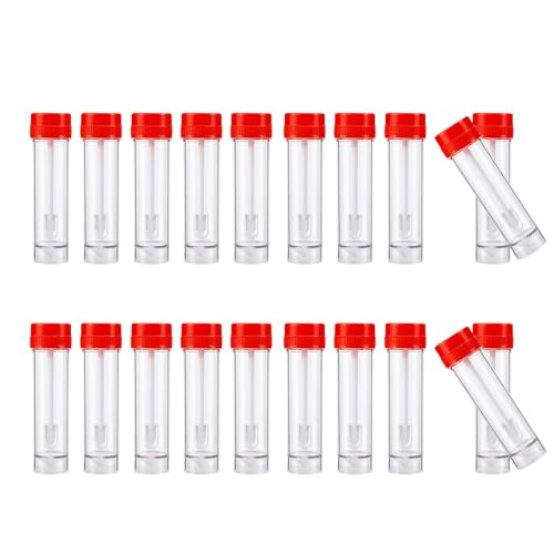 Stool Sample Collection Kit,25-30ml Screw Top Sample Jar with Spoon ﻿ - color: RED