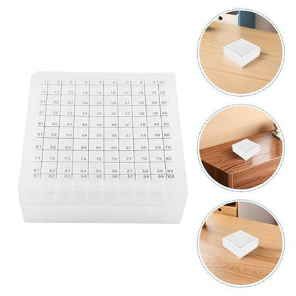 PRETYZOOM Lab Freezer Box with Lid 100-Slot Test Tube Storage Box Cryogenic Tube Holder Rack Reusable Storage for Laboratory Hospital and Research 5.51 X 5.51 X 2.04 in