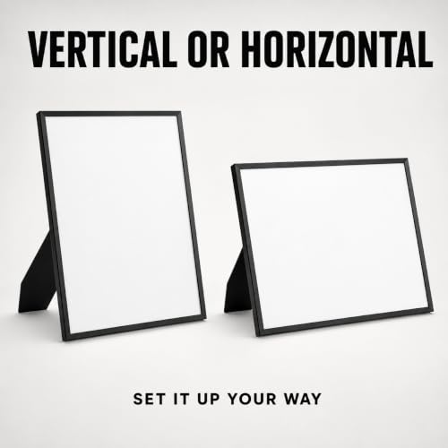 Magnetic Dry Erase Board 12 x 16 Inch with Foldable Stand, 2 Markers & Magnetic Eraser, Portable Black Whiteboard for Wall Mount or Tabletop Use - style: Black Stand