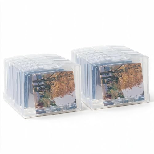 novelinks 6 Pcs 4"x6" Plastic Photo Storage Boxes with Tray (Clear 2Pack) - color: Clear 2 Pack