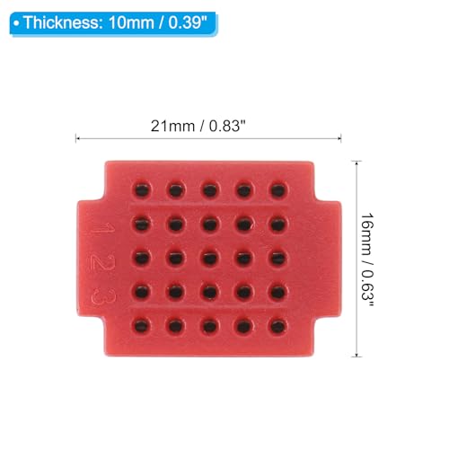 PATIKIL 4pcs Mini Breadboard, Solderless Breadboard Small Breadboard 25 Tie Points Prototype PCB Bread Board Electronics Kit Plates, ZY-25, Red - color: Red