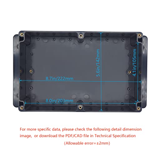 Junction Box, Zulkit Project Box Waterproof Dustproof IP65 ABS Universal Electrical Boxes Enclosure with Fixed Ear Black 9.06 x 5.91 x 3.35 inch (230 x 150 x 85 mm)(Pack of 1) - size: 9.06" x 5.91" x 3.35"(Pack of 1)