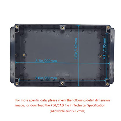 Junction Box, Zulkit Project Box Waterproof Dustproof IP65 ABS Universal Electrical Boxes Enclosure with Fixed Ear Black 9.06 x 5.91 x 3.35 inch (230 x 150 x 85 mm)(Pack of 1) - size: 9.06" x 5.91" x 3.35"(Pack of 1)