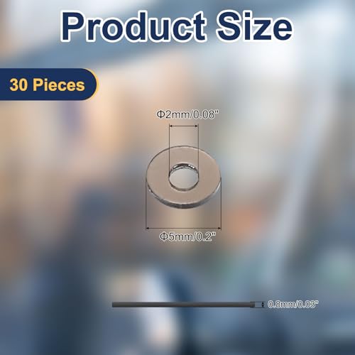 uxcell 30 Pcs M2 PVC Flat Washers 2mm ID 5mm OD 0.8mm Thick Plain Washer Grommets Plastic Sheet Gasket Fastener Sealing Spacer Gasket Ring Water Hose Washers, Clear Black - size: 2mm x 5mm x 0.8mm