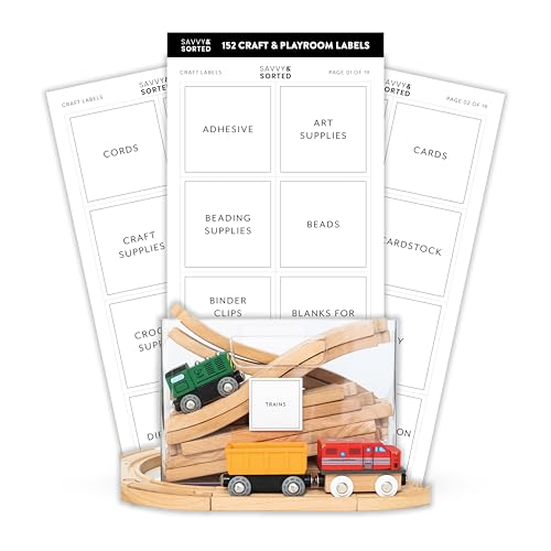 Organizing Labels for Storage Bins, 152 Craft & Kid Playroom Labels for Containers on White Sticker with Black Text, Home Storage Containers Label, Kids Craft Room - style: Modern White Craft & Playroom Labels