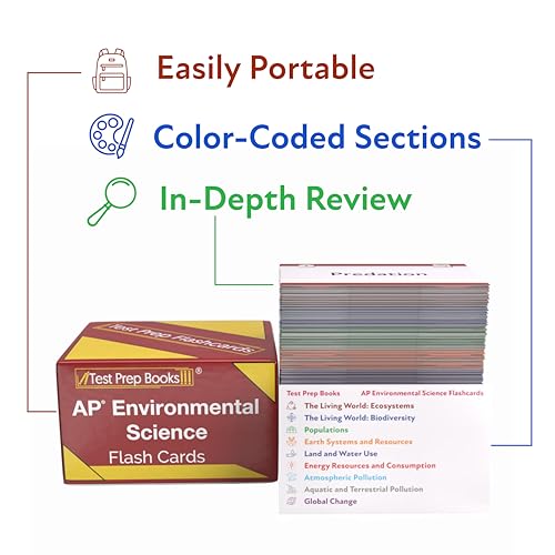 AP Environmental Science Study Cards 2026-2027: AP Environmental Science Prep and Practice Test Questions [Full Color Cards]