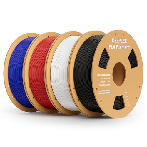 PLA 1.75mm 3D Printer Filament, 4kg Black/White/Red/Dark Blue - color: 4*black/White/Red/Blue
