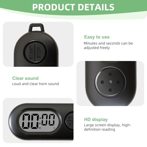 2 Pack Mini Digital Timer Keychain, Portable Countdown Timer and Stopwatch