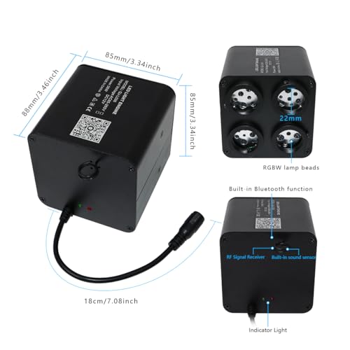 AKEPO 36W 4 Color Twinkle Starlights Headliner Fiber Optic Lights Kit - size: 1600pcs*13.1ft*0.03in